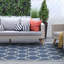 Tapis bleu marine à tissage plat Lovelle-1233260319