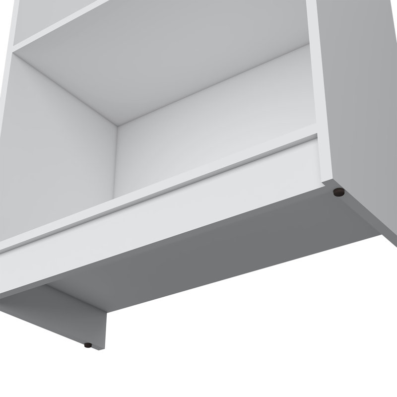 Milton Bookcase with Tier Storage Shelves, White, (5 Shelves) 71.11" H x 24.71" W x 11.71" D