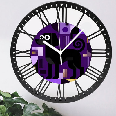 Horloge murale ronde en fer 10 po avec mouvement à quartz silencieux, chiffres romains, impression UV