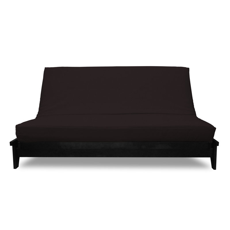 Housse de futon - texture chenille Samantha, Grand, Mélange de polyester noir