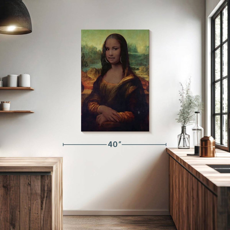 Leisha Mona Lisa d'inspiration afro-américaine, H 39 po x l 26 po