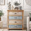 Commode vintage à 4 tiroirs en bois vieilli