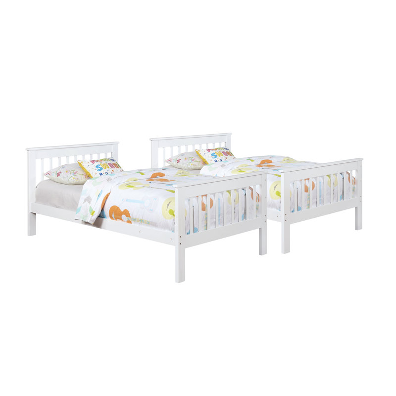 Abraham Kids Twin Over Twin Bunk Bed, White