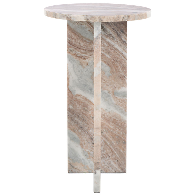 Devlin Marble Drink Table, Beige