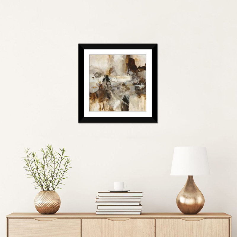 «Effervescence», reproduction sur toile, H 16 po x l 16 po x P 1 po, Papier d'art encadré noir, Blanc