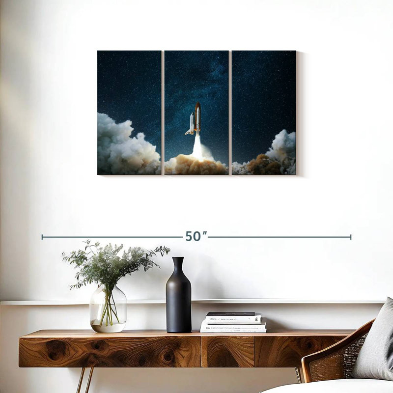 Lancement de fusée panoramique Oberle, H 20 po x l 33 po