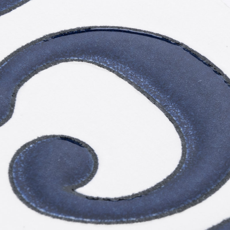 Sevillano 2.13" x 4.38" Ceramic Floral Address Number Wall Tile in White/Blue