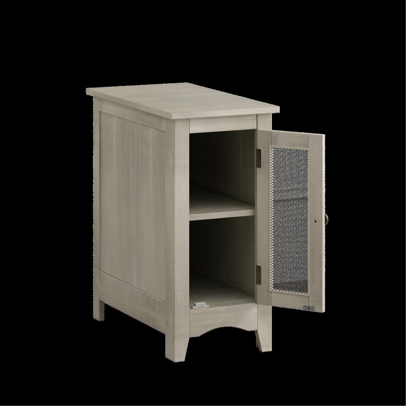 Rectangle Narrow Nightstand, Accent Side Table For Living Room, Antique Gray