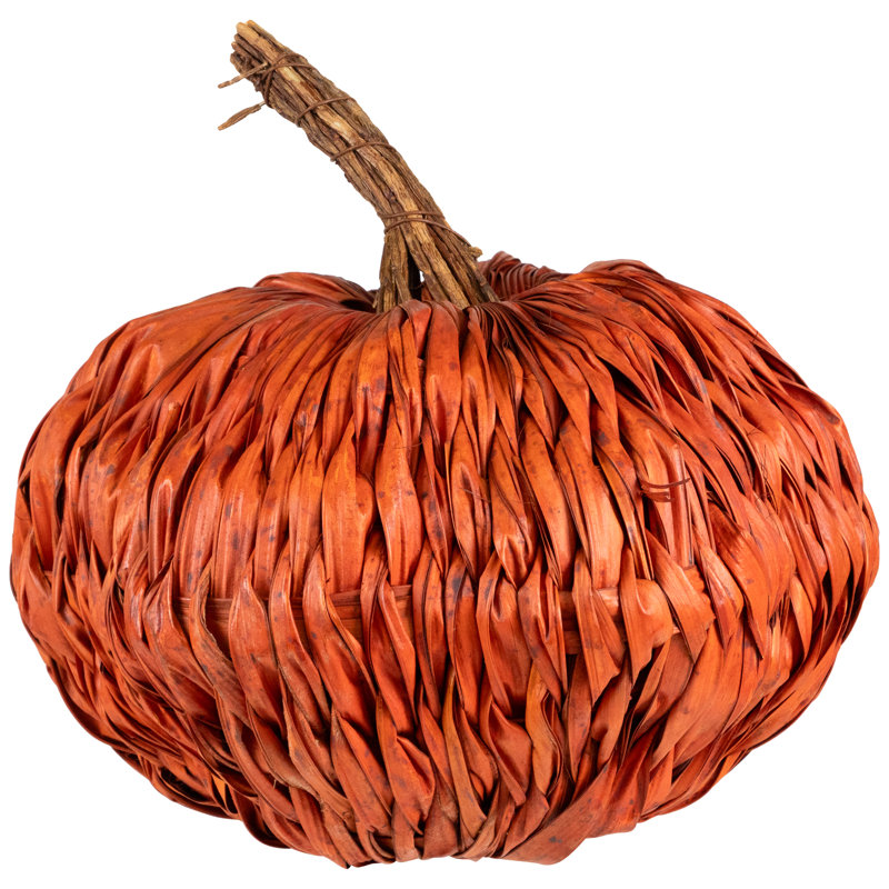 Décoration citrouilles tissées orange d’automne 8,5 "