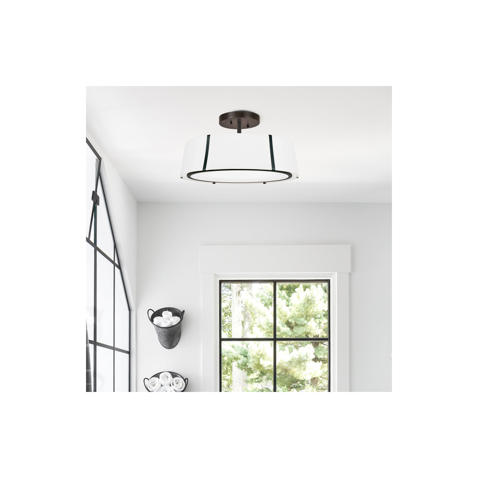 Marietta 6 Light Semi Flush Mount, Matte Black