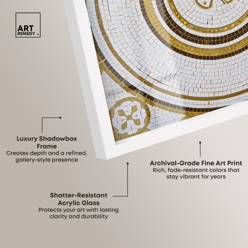 «Butterfly Mosaic II», reproduction artistique dorée par Art Remedy, H 25 po x l 25 po, Blanc