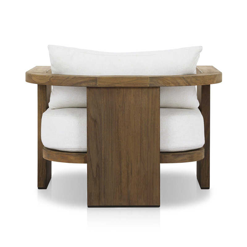 Tahana Outdoor Teak Lounge Chair, Alessi Linen, Stained Toasted Brown