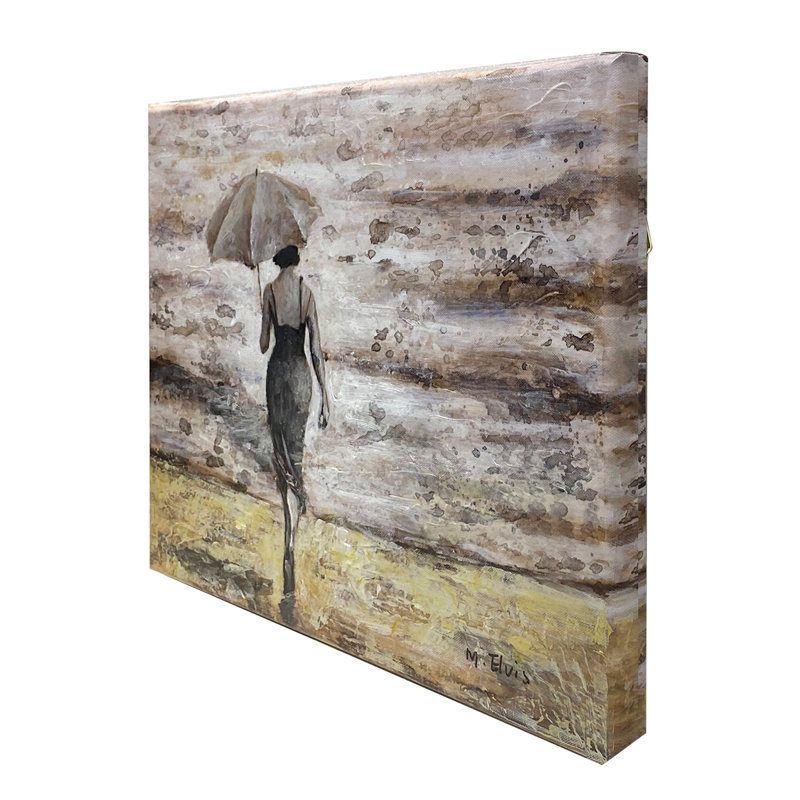 Umbrella Time - Wrapped Canvas Painting