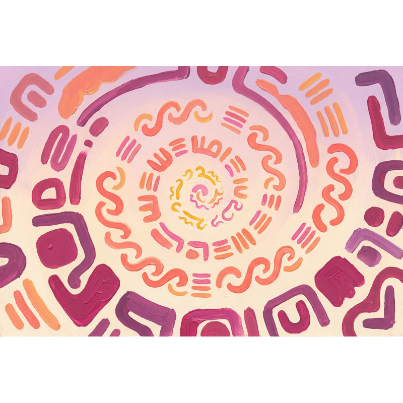 Papier peint abstrait à spirale abstrait peint à la main Boho, Peler et coller, 200 po x 120 po