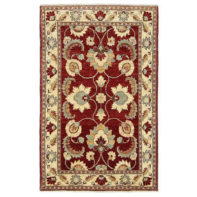 Davey Hand Knotted 4x6 Red Rug