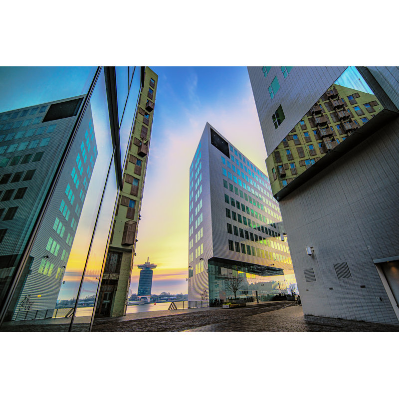 Modern Architecture District In Amsterdam, Netherlands - Wrapped Canvas Print, 30cm H x 46cm W
