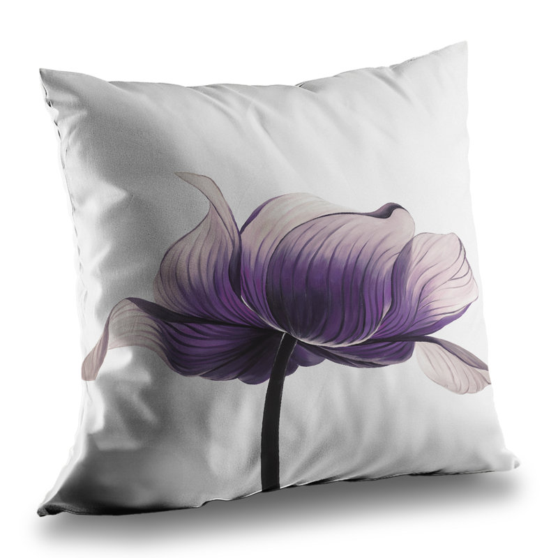Purple anemone flower throw pillow - home decor insert