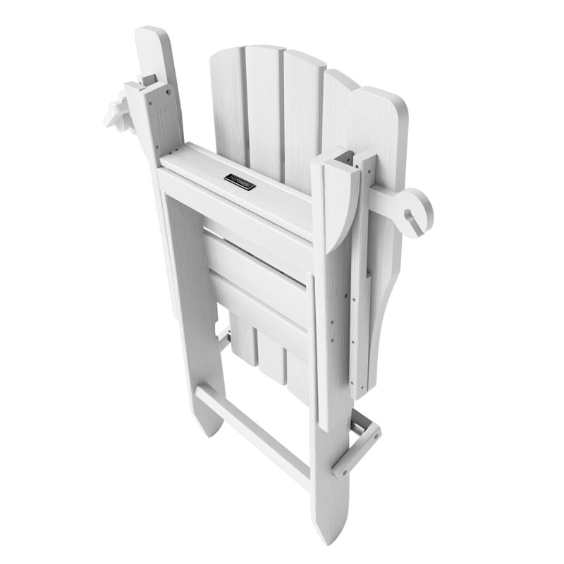 Chaise de patio pliante en PEHD Adirondack, Blanc