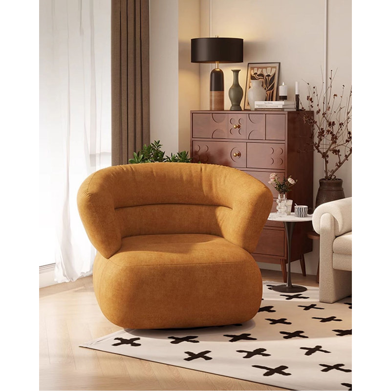 Fauteuil de loisir rétro en tissu chenille minimaliste rétro, adapté au salon