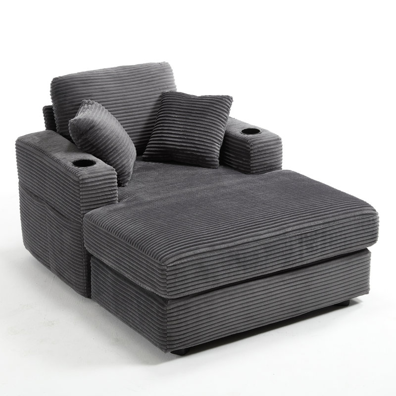 Canapé en velours Corduroy, Gris