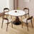 White&Walnut Round Sintered Stone Dining Table-1245507272
