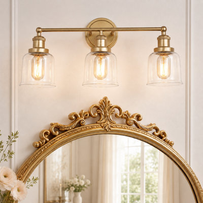 Denroy 3 - Light Dimmable Rose Gold Vanity Light