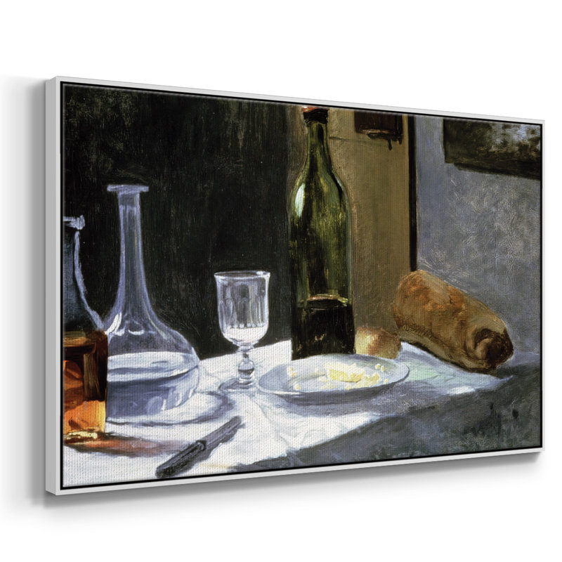 Still Life With Bottles, 1862, reproduction d'art sur toile, H 27 po x l 41 po x P 2 po, Blanc
