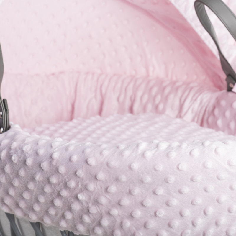 Dimple Wicker Moses Basket, Pink