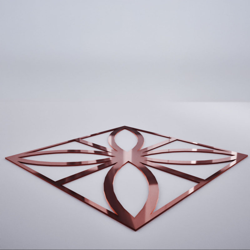 Miroir or rose Swansea, 15.38" H x 15.375" W x 0.125" D, Or rose