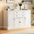 47" Buffet Cabinet With Storage,Large Sideboard Buffet With Drawers And Adjustable Shelves, Rustic Coffee Bar Cabinet For Kitchen, White-1352790895
