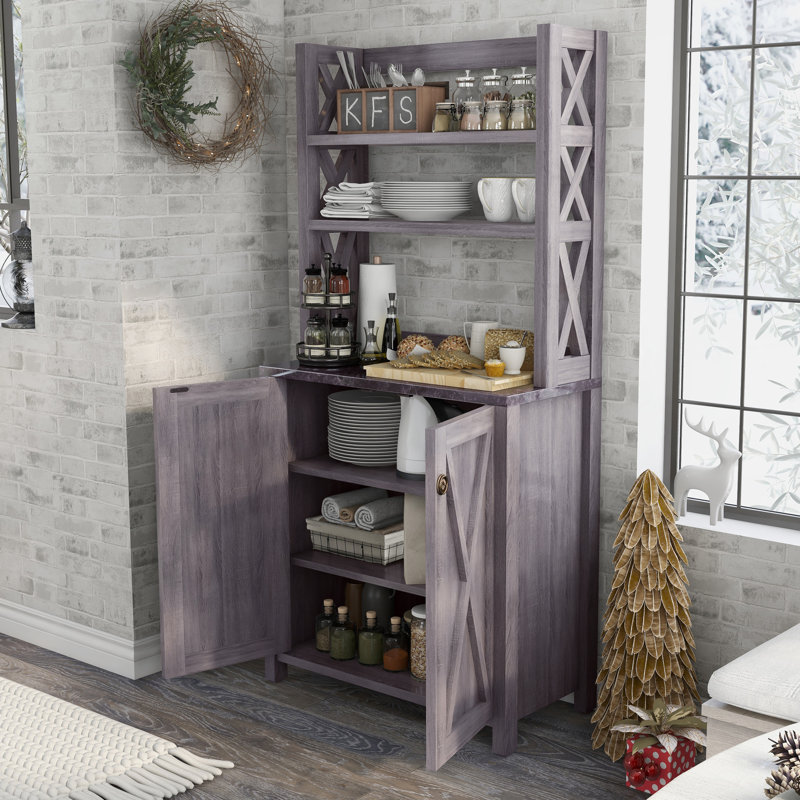 Chehalis 64'' Kitchen Pantry, Distressed Gray