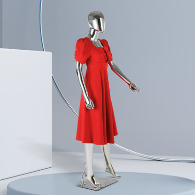 Female Mannequin Dress Full Body - 70'' Mannequin Dress Form Display Full Body Adjustable Realistic Manikin Torso Stand (silver)