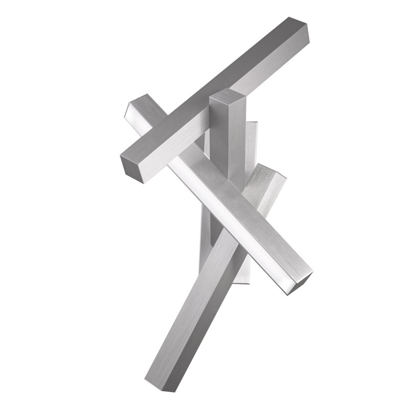 Chaos Aluminum LED Flush Mounted Sconce, Brushed Aluminum