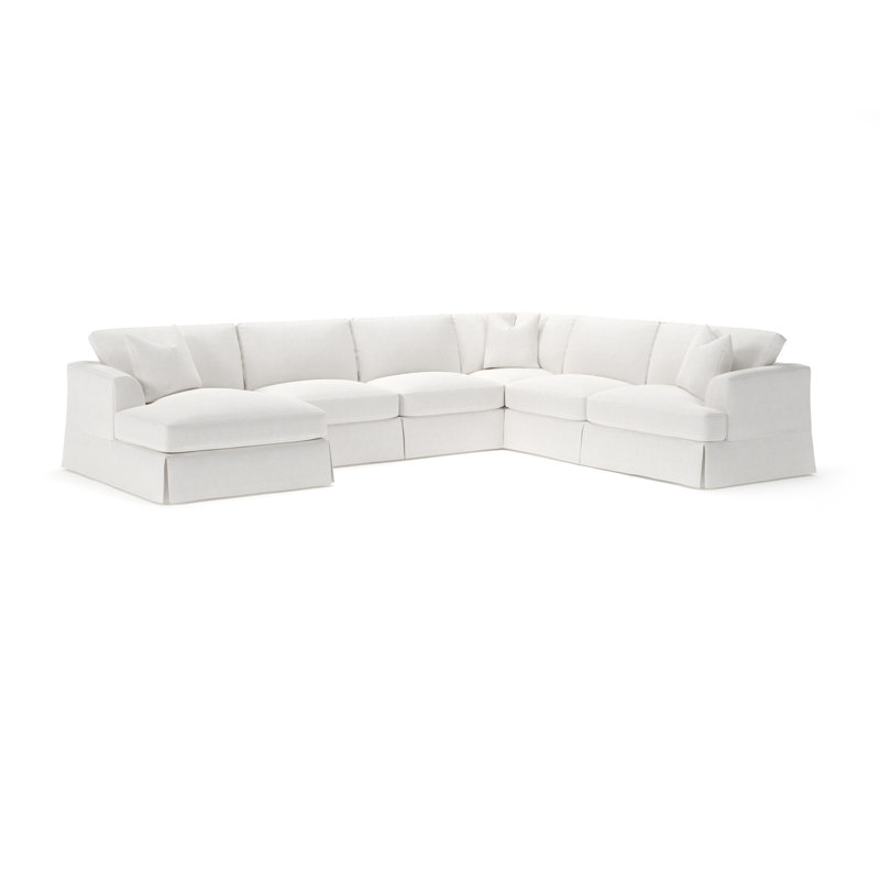Canapé modulaire en U 151 po Lucia, Face à la gauche, Chenille Nompton Snow Crypton®