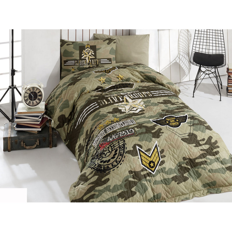 Cotton Camouflage Coverlet