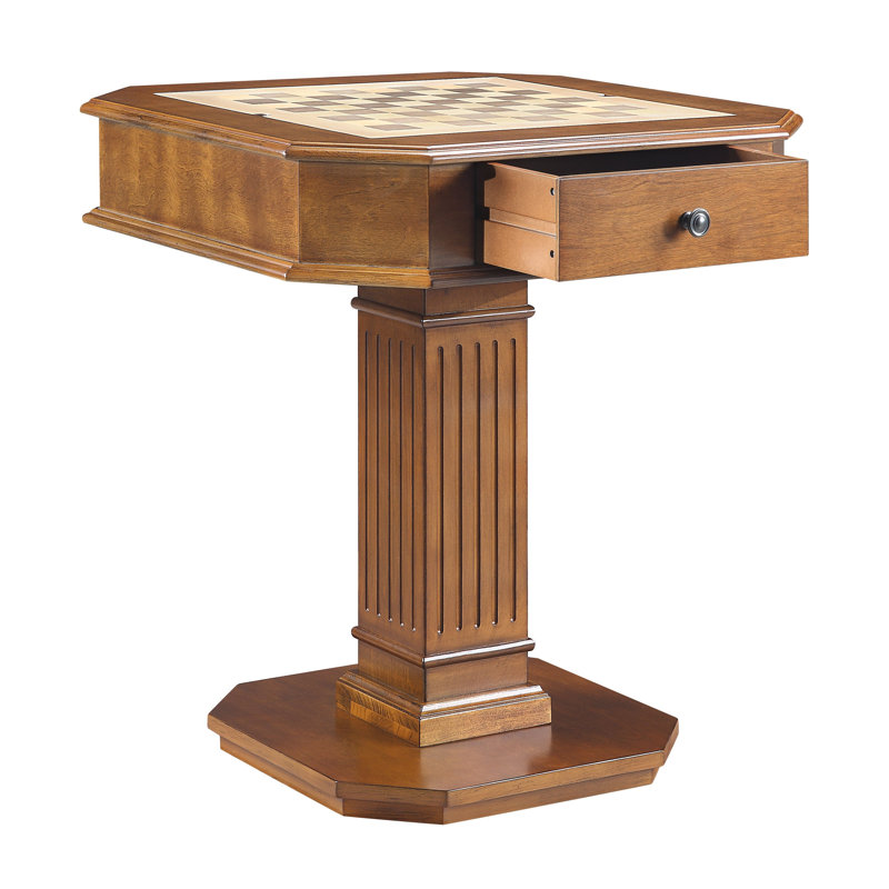 Table de jeu d'échecs réversible avec plateau de jeu Bishop (figurines d'échecs non incluses)