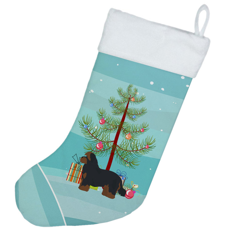 Chaussette de noël joyeux de noël, Shorkie noir