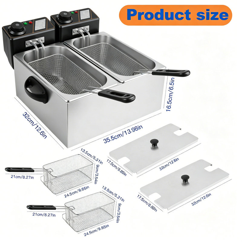 Friteuse électrique en acier inoxydable