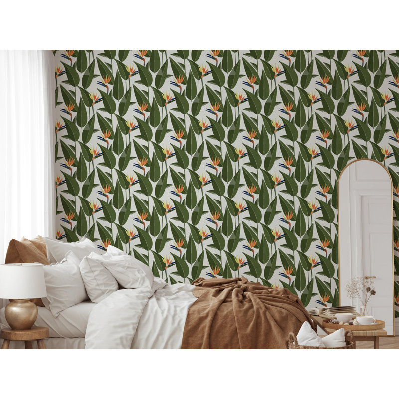 Birds of Paradise - White Wallpaper