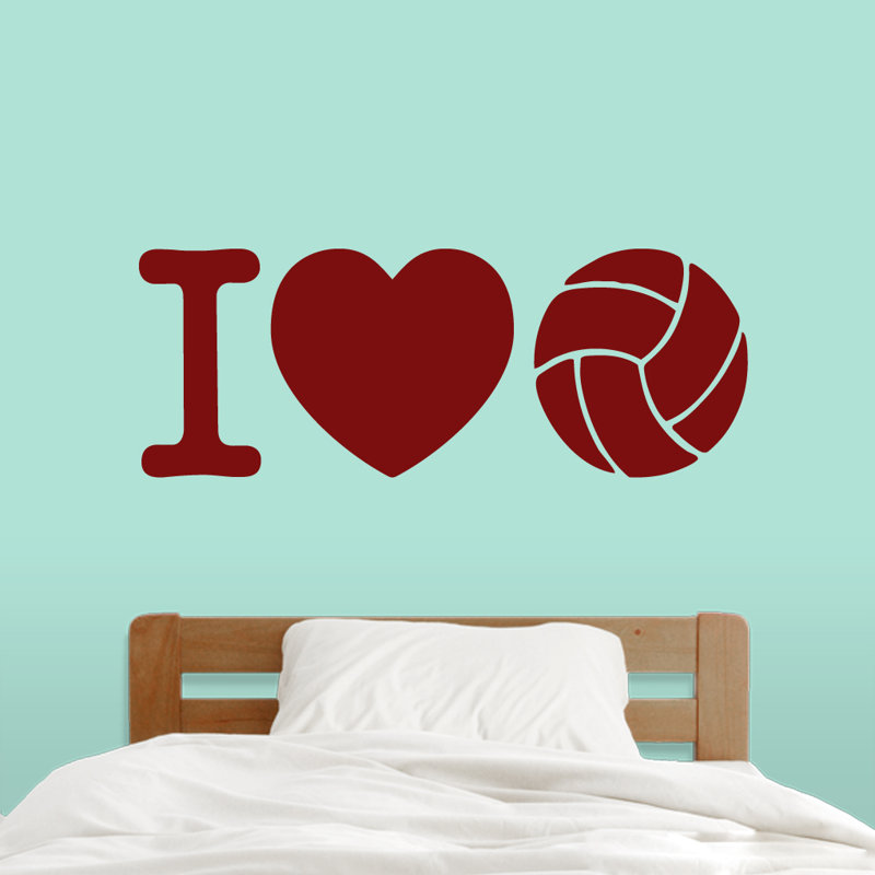 Décalcomanie murale i love volleyball, Canneberge