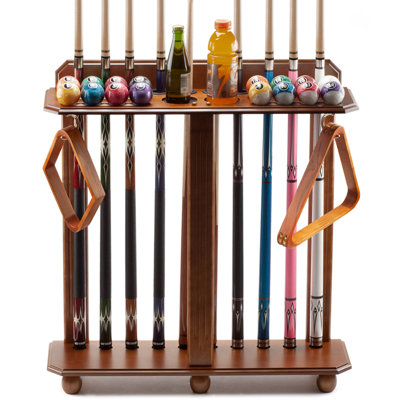10 Billiard Pool Cue Stick Floor Stand Rack