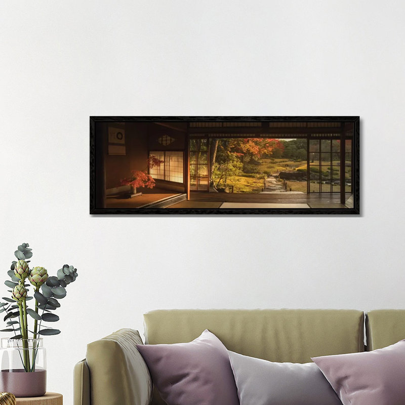 Autumn In Japan XVIII by Daniel Kordan - Panoramic Print on Canvas, 121.92 cm H x 40.64 cm W, Black Framed