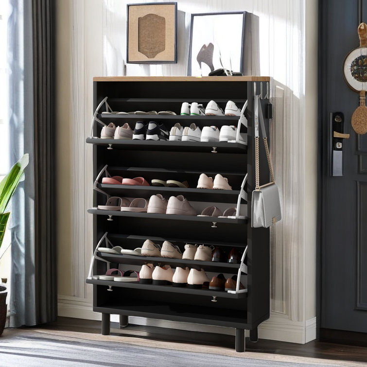 Everly Quinn 24 Pair Shoe Storage Cabinet