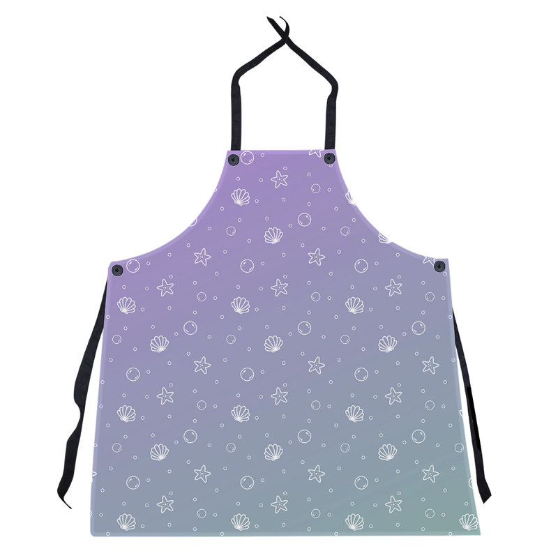 Tablier à motif coquillage, Mauve / Vert