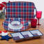 Patriotic Plaid 12 Pc Dinnerware Set