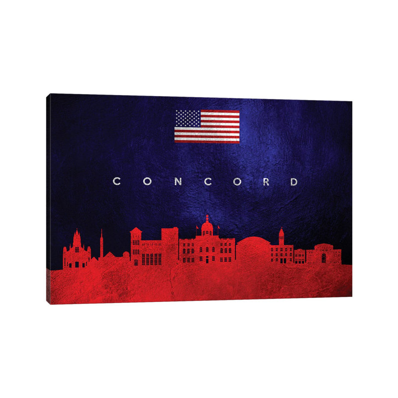 Concord Massachusetts Skyline by Adrian Baldovino - Wrapped Canvas Print, 66.04 cm H x 45.72 cm W x 3.175 cm D