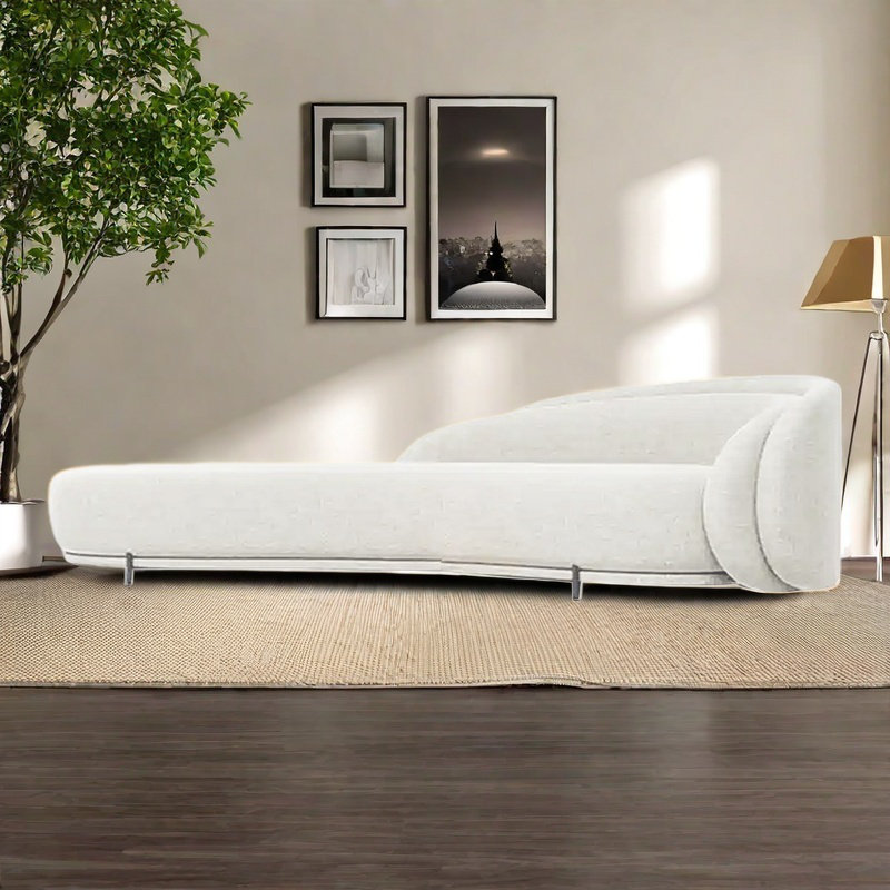 Elegant and comfortable curved pine chair, Retour à droite, Blanc