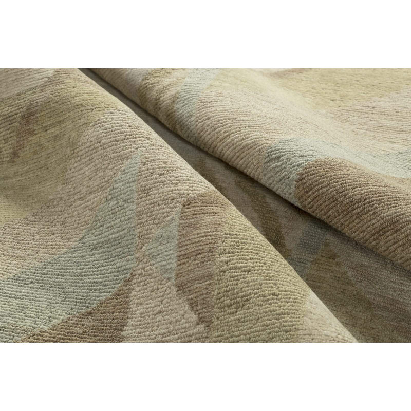 Malmo Wool Geometric Area Rug in Blue/Brown/Green/Tan, Rectangle 8'9" x 11'6"