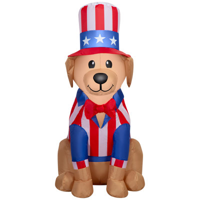 Airblown Independence Day Light-Patriotic Yellow Lab