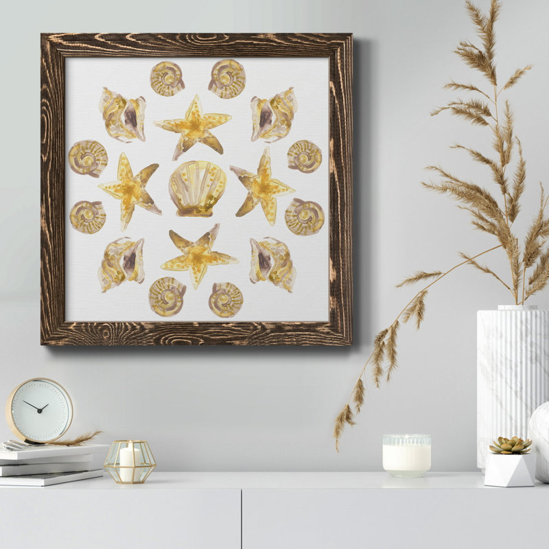 Seaside Kaleidoscope I-Premium, toile encadrée - prête à être accrochée, Brun, H 35,5 po x l 35,5 po x P 1,5 po